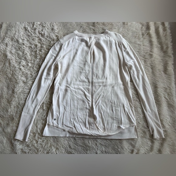 Lululemon Still At Ease Open Back Off White Ivory Cream Sweater Size M no sz tag - Picture 8 of 9